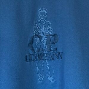 C.P. Company Women’s British Sailor Embroidered 100% Cotton Bl Crewneck,Italy, L